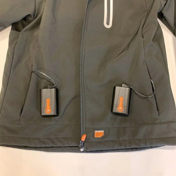 30seven‎ Men's Full Zip Heated Black Long Sleeve Soft Shell Jacket Size S - Picture 9 of 13